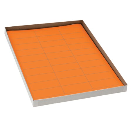 Laser Sheet Labels 1 X 2-5/8 Flr Orange